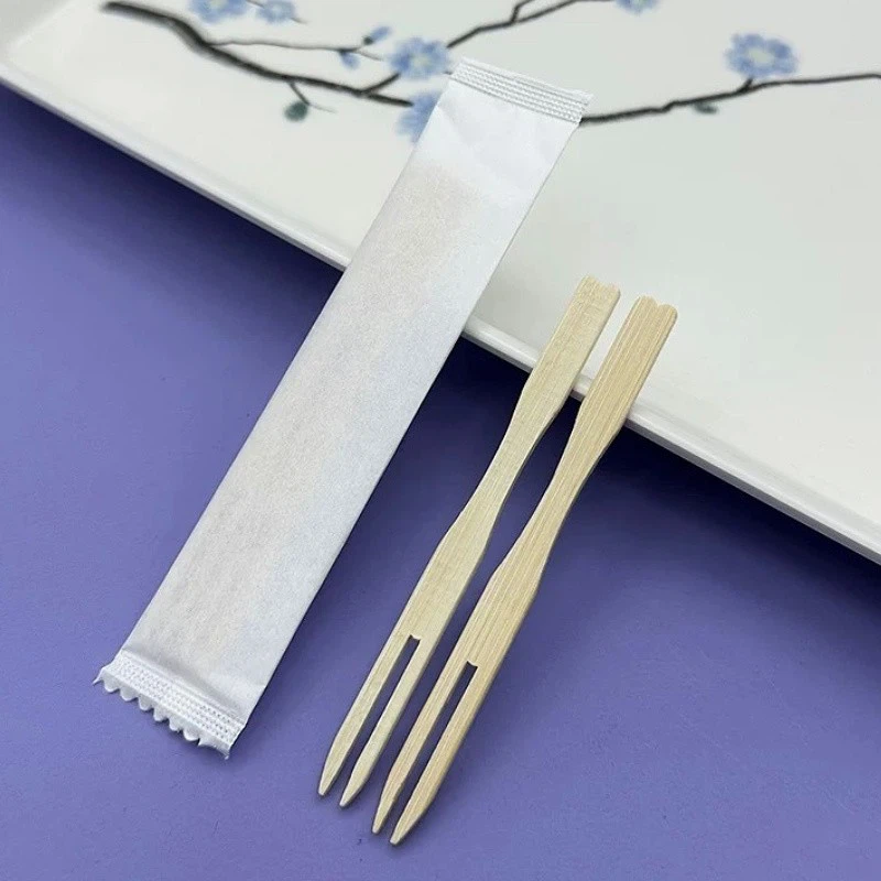 custom 3.5bamboo fruit forks for food